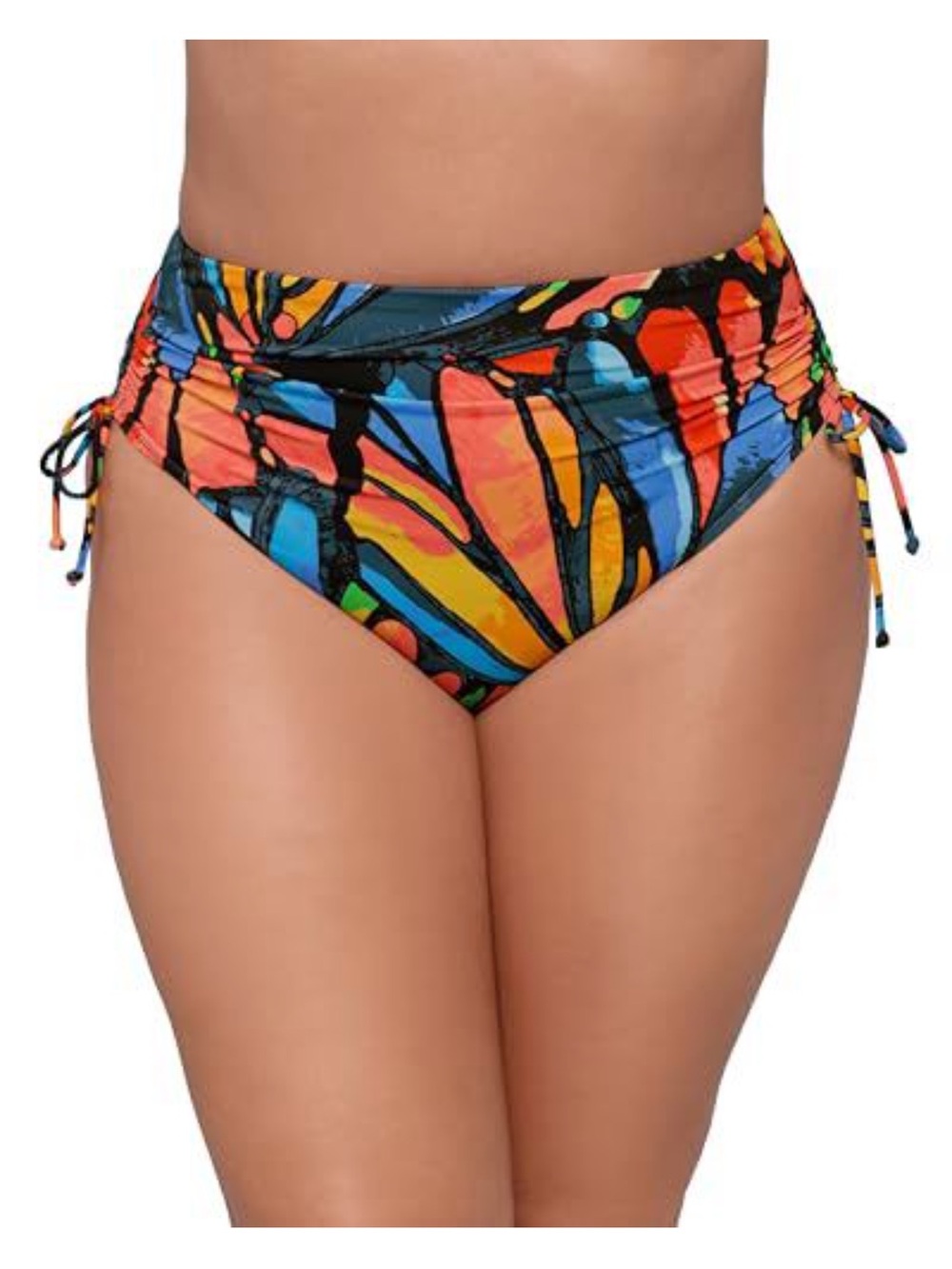NWT S3 Swim Smoothing Cinch Adjustable Side Tie High Waist Bottom, Medium